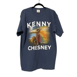 Kenny Chesney Songs For The Saints Tour 2019 Graphic T-Shirt Tee Blue Large